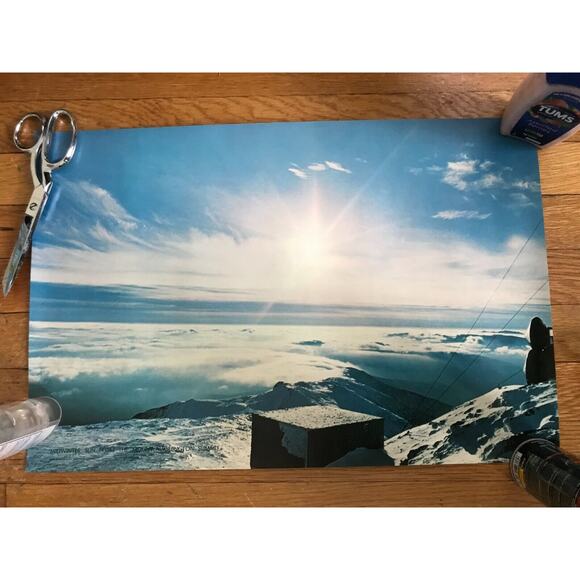 Vintage 1973 Poster Midwinter Sun from Mt Washington Summit NH Jonathan Lingel - Picture 1 of 6